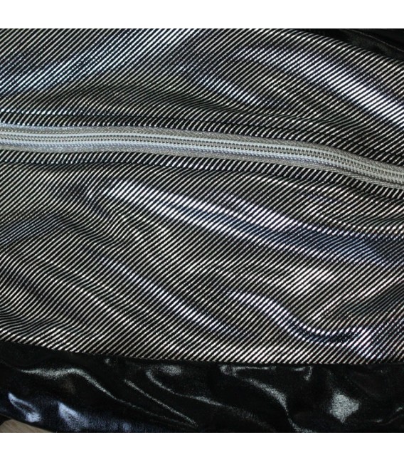 schwarze Wetlook Beinstulpen S/3046 mit silbernen Kragen von Andalea Dessous Bild 3 Großbild