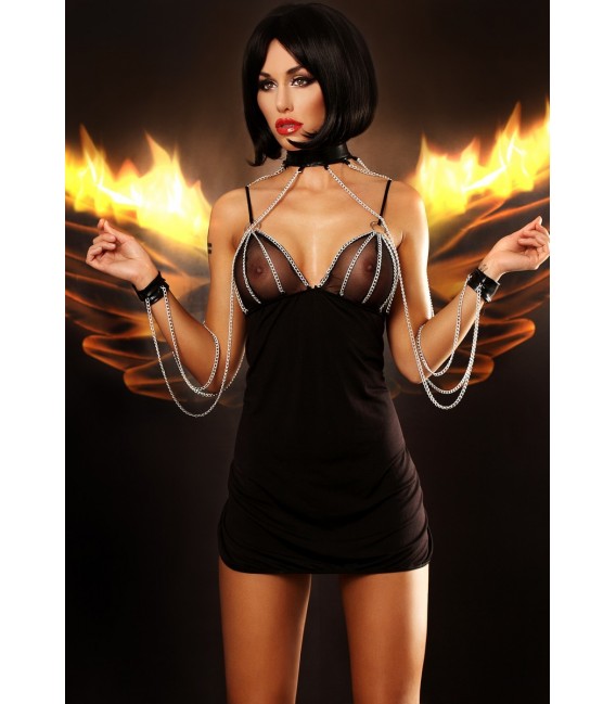 schwarzes Nachtkleid Dangerous von Lolitta Dessous Großbild