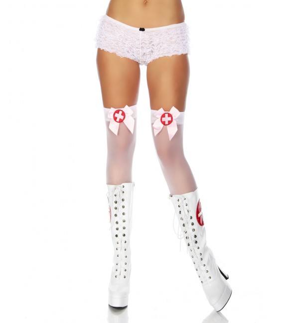 Krankenschwester-Stockings mit zwei Satinschleifen