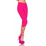 Trendige Schnür-Leggings neonpink Bild 3