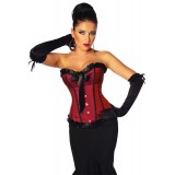 Burlesque-Satin-Corsage in rot/schwarz Bild 2