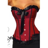 Burlesque-Satin-Corsage in rot/schwarz Bild 3