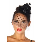 Rockabilly-Minihut / Fascinator schwarz - AT12096