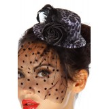 Rockabilly-Minihut / Fascinator leo - AT12096