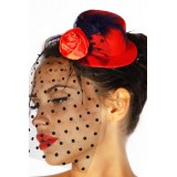 Rockabilly-Minihut / Fascinator rot - AT12096