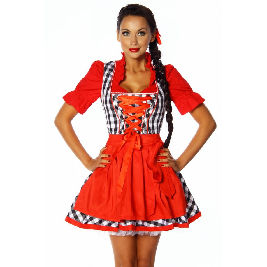 Dirndl rot/weiß