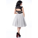 Rockabilly-Kleid weiß/schwarz - AT12119