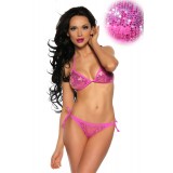 funkelnder Pailletten-Bikini pink/silber