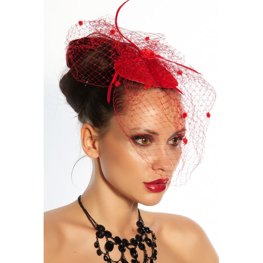 Minihut / Fascinator rot - AT12145