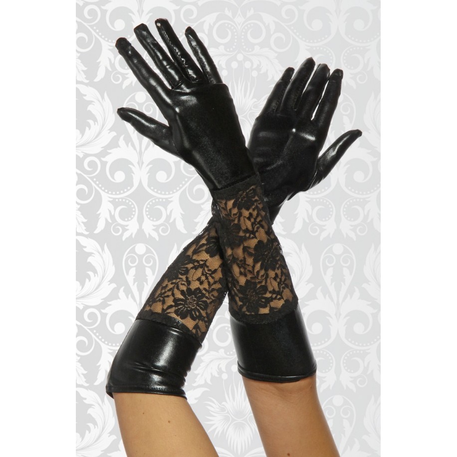 Wetlook-Handschuhe mit Spitze - AT12446