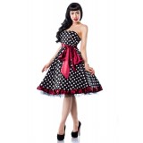 Rockabilly-Kleid schwarz/weiß/rot - AT12655