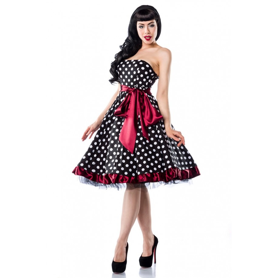 Rockabilly-Kleid schwarz/weiß/rot - AT12655