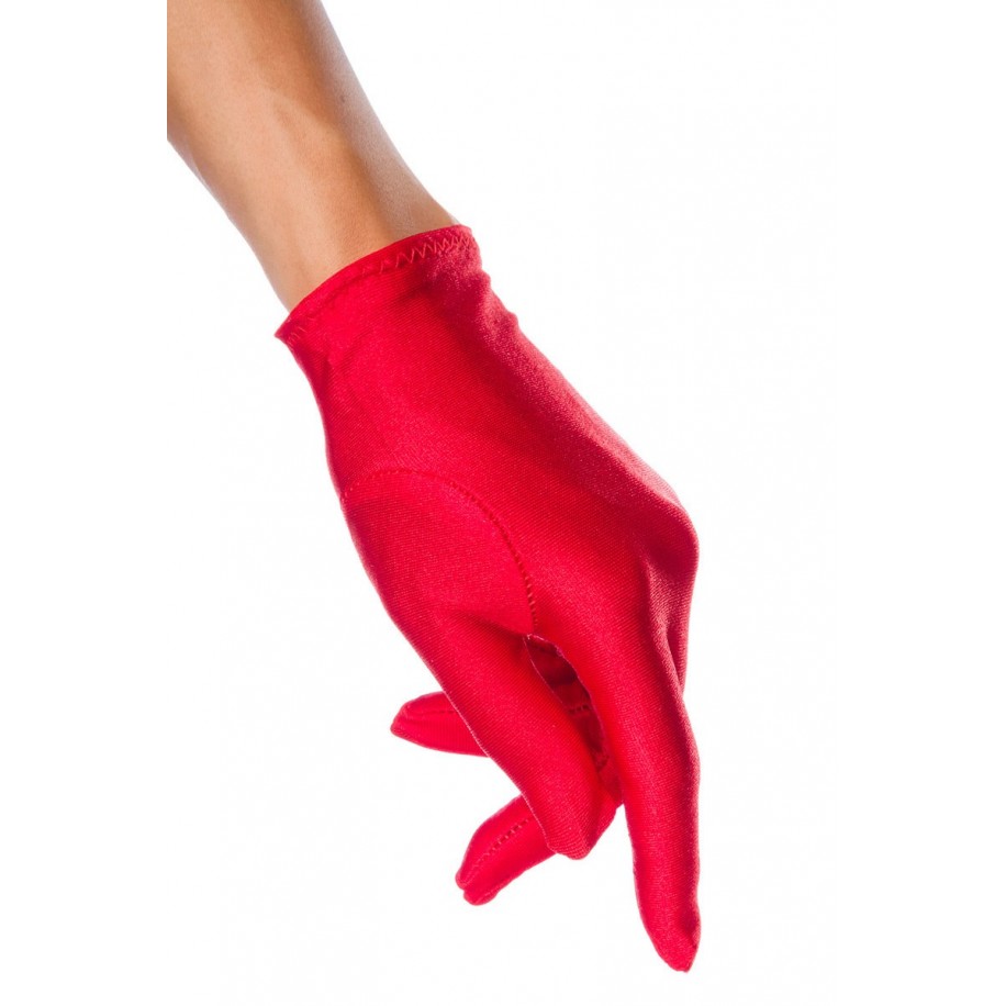 Satin-Handschuhe kurz rot - AT12714