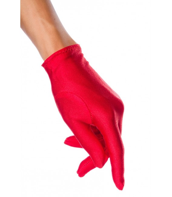 Satin-Handschuhe kurz rot - AT12714