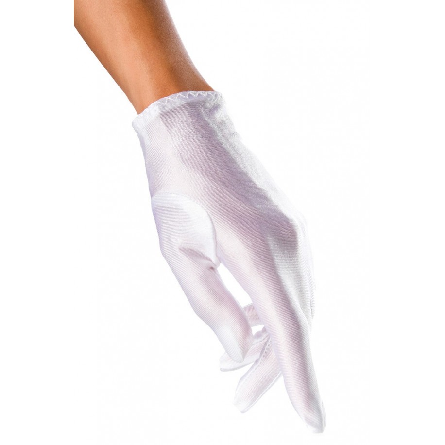 Satin-Handschuhe kurz weiß - AT12714