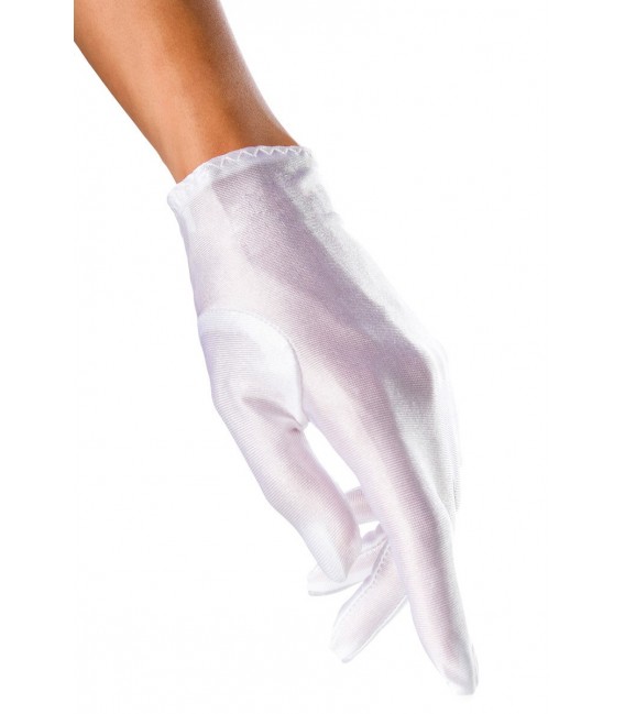 Satin-Handschuhe kurz weiß - AT12714