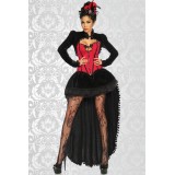 vierteiliges Burlesque-Kostüm, bestehend aus Rock, Petticoat, Corsage und Bolero