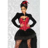 vierteiliges Burlesque-Kostüm, bestehend aus Rock, Petticoat, Corsage und Bolero