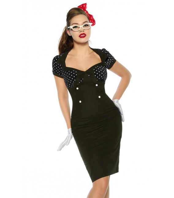 Vintage-Kleid im Pin-Up-Stil schwarz - AT12873
