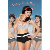 Vintage-Wendebikini schwarz/weiß