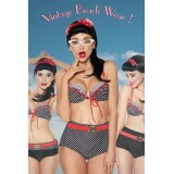 	Vintage-Bikini schwarz/rot/weiß