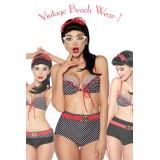 	Vintage-Bikini schwarz/rot/weiß