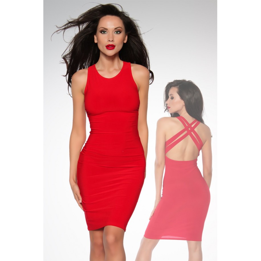 Cocktail-Kleid Stretchkleid in rot