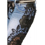 Jeans mit Spitze blau/schwarz