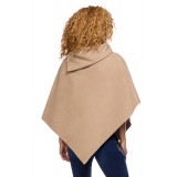 Poncho beige mit Stehkragen