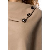 Poncho beige mit Stehkragen