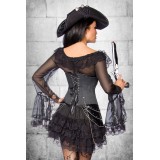 	Piratenkleid / Long-Bluse schwarz