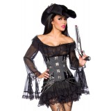 	Piratenkleid / Long-Bluse schwarz