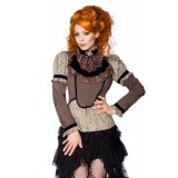 Steampunk-Bluse mit stilvollem Paisley-Muster