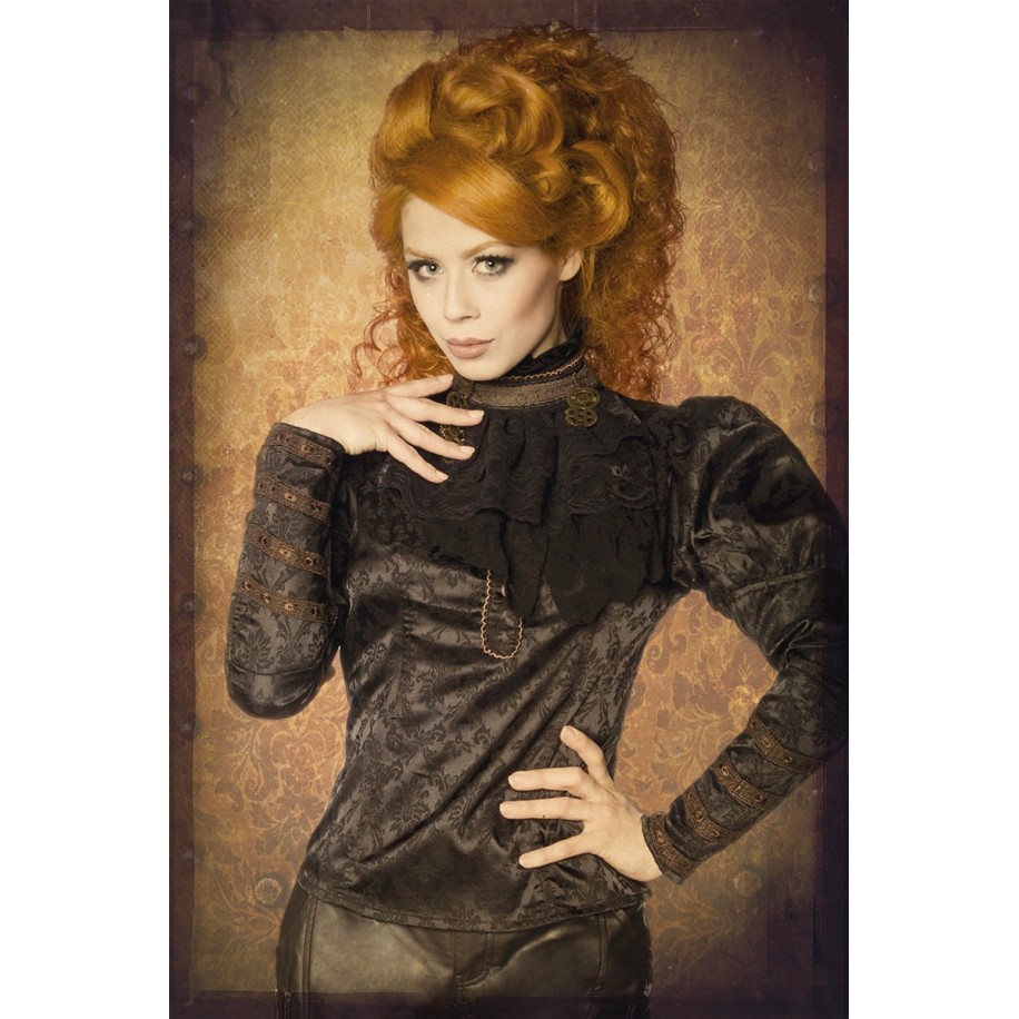 Steampunk-Bluse mit abnehmbarem Jabot