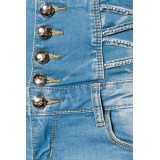 Jeans-Shorts mit hochgeschlossenem Bund