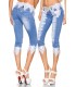 Capri-Jeans mit Spitze