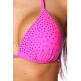 Triangle-Bikini mit Strass neonpink