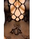 Bodystocking ouvert mit floralem Muster