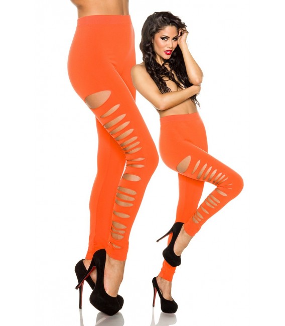 Leggings mit seitlichen Cutouts orange