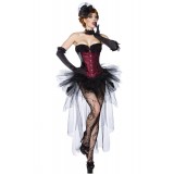 Burlesque-Corsage schwarz/rot - AT13645