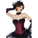 Burlesque-Corsage schwarz/rot - AT13645