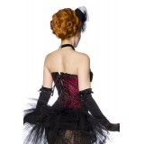 Burlesque-Corsage schwarz/rot - AT13645