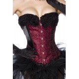 Burlesque-Corsage schwarz/rot - AT13645