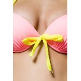 Push-Up-Bikini rosa/gelb