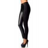 Leggings mit Einsätze in Wildleder- und Lederoptik