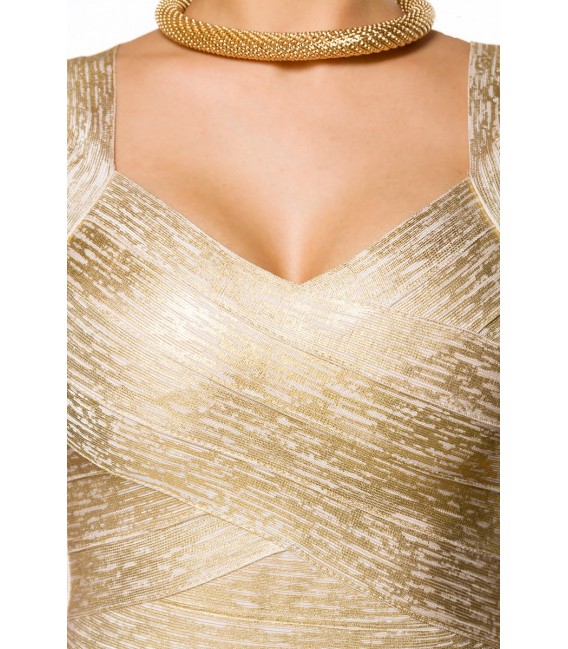 Bandage-Shape-Kleid gold mit Metallic-Beschichtung