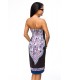 Neckholder-Kleid mit Kettenmuster mit gesmoktem Oberteil