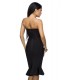 Bandage-Shape-Kleid schwarz mit dekorativ, aufgesetzten Streifen