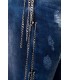 Usedlook-Jeans - stone washed Optik mit Rissen und Ketten