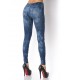 Leggings mit Print im Jeans Look mit aufgedruckten Taschen und Steppnähten
